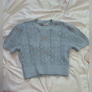NWT Zara floral knit tshirt